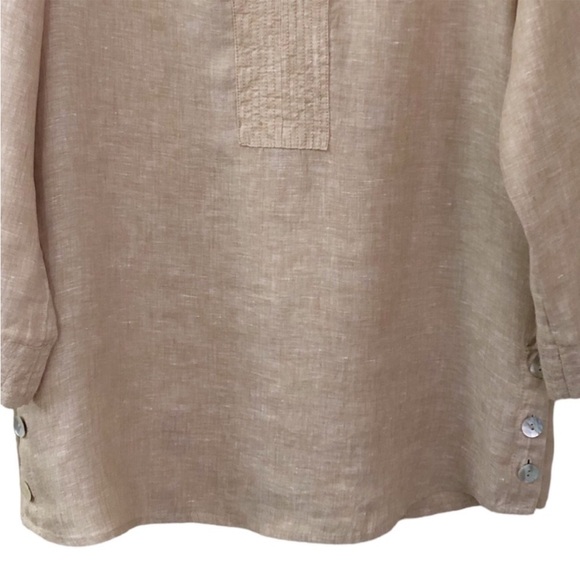 Sigrid Olsen•Linen V-Neck‎ Popover Tunic Top•Sz Small - Picture 2 of 11